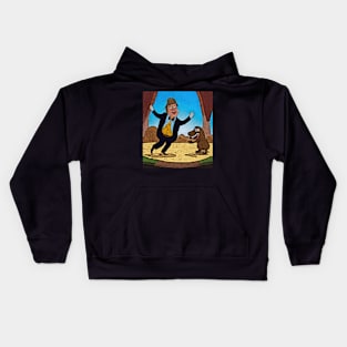 Watercolor man dancing with groundhog Kids Hoodie